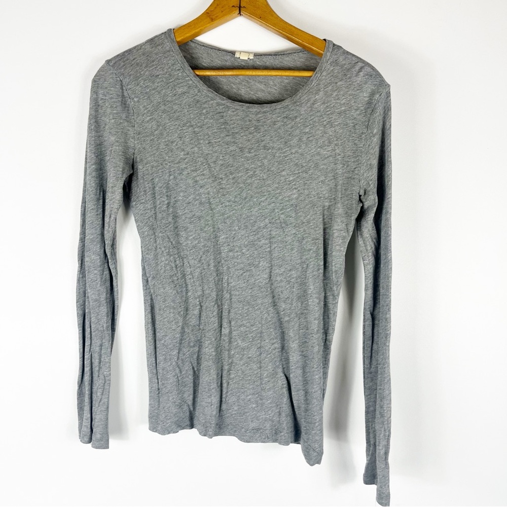 J. Crew Gray Long Sleeve Crew Neck 100% Cotton size XS